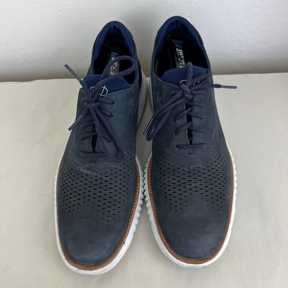 Cole Haan 2.Zerogrand Laser Wingtip Oxfort Blue Shoes Mens Size: 10.5